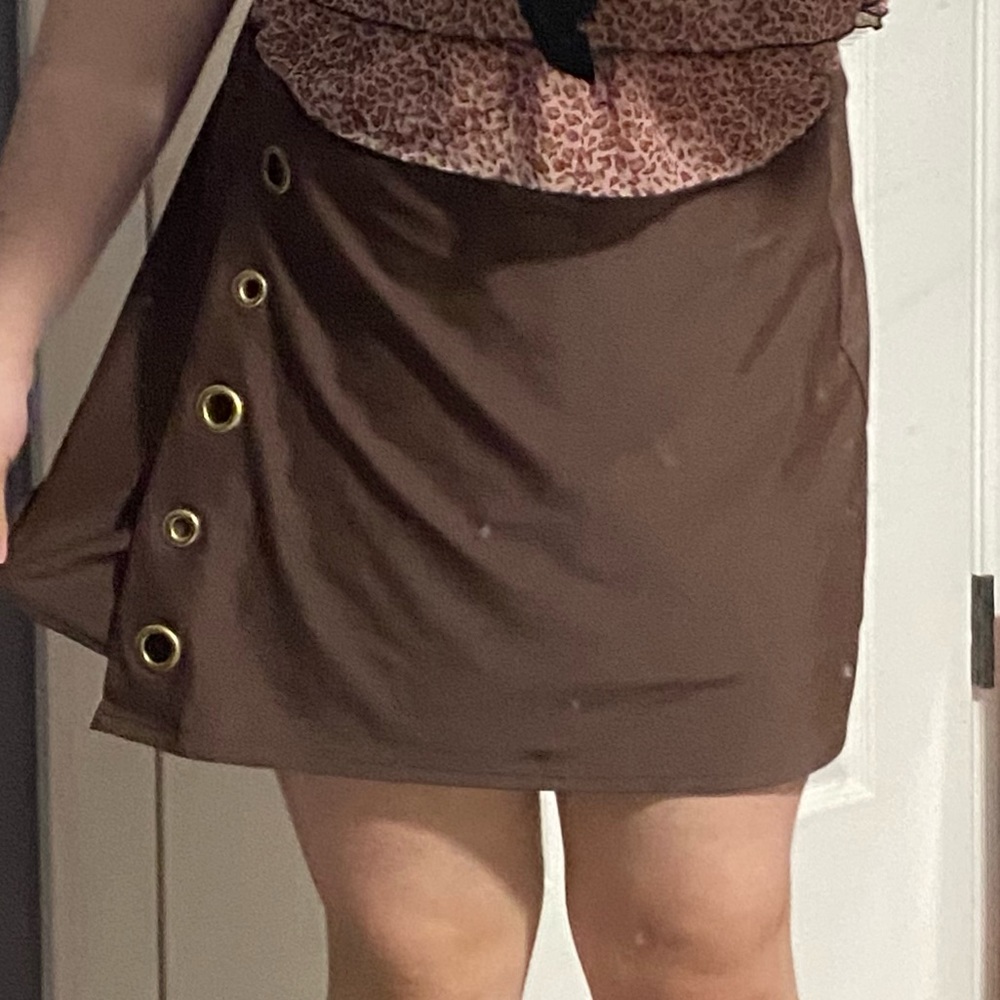 Brown Y2k O Ring Skirt